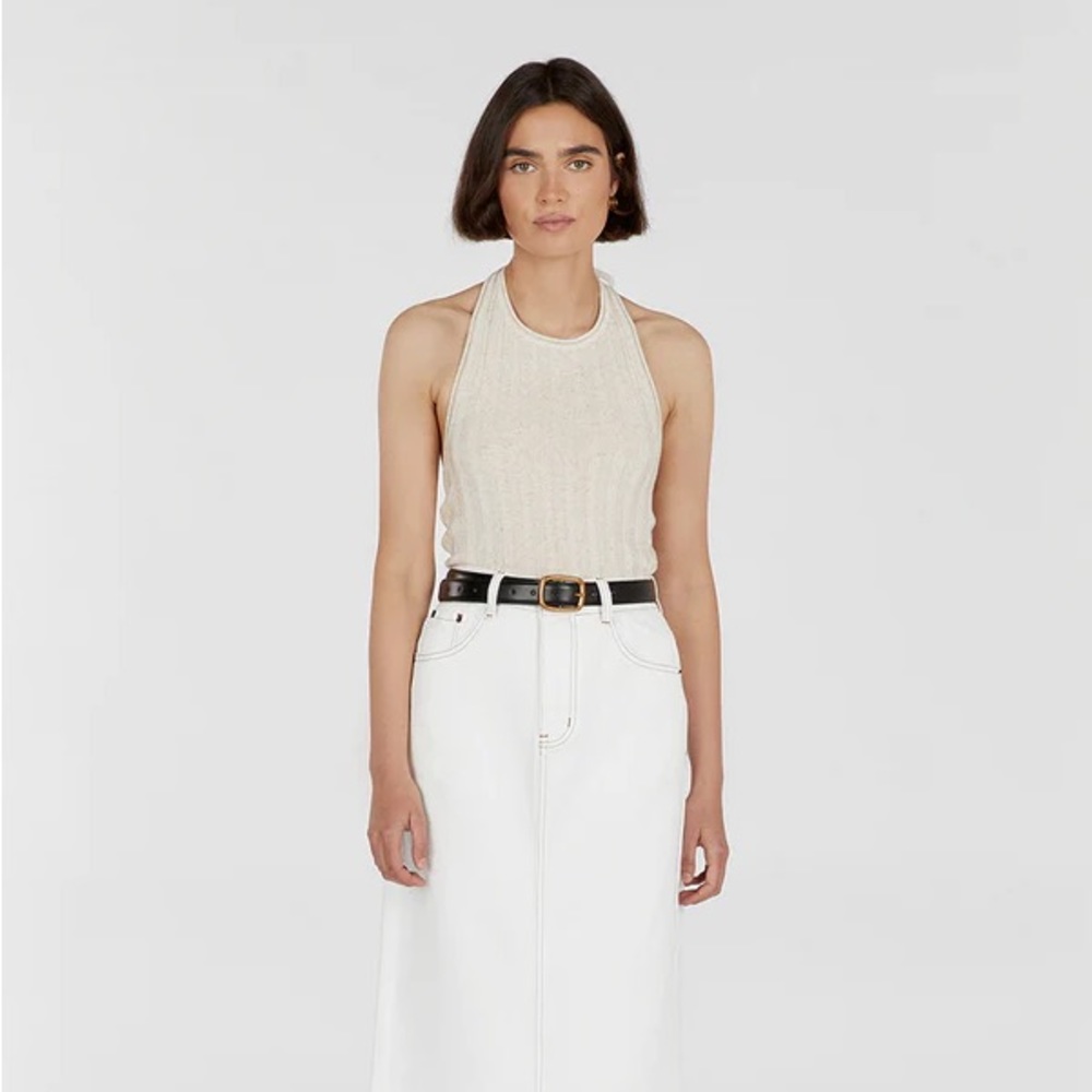 DISSH GOLDIE NATURAL HALTER TOP - SMALL